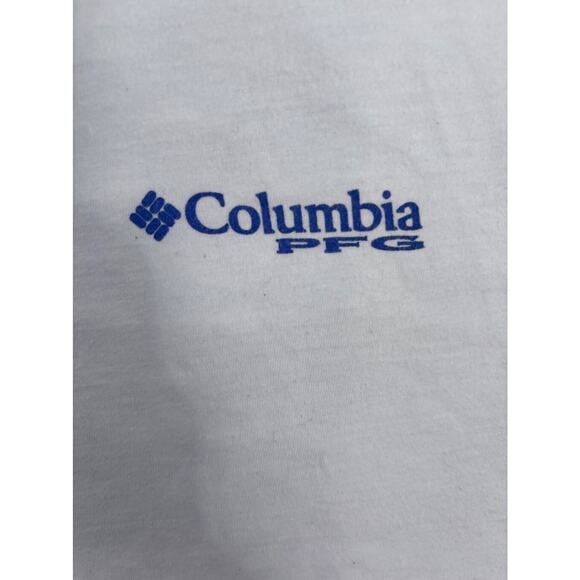 Men's Columbia White T-Shirt Size M Fishing Angling Patriotic - Picture 8 of 12